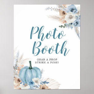 Poster Boho Rustic Pumpkin Fall Photo Booth Sinal