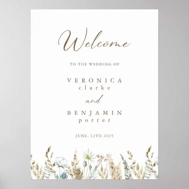 Poster Boho Rustic Wedding Budget (Frente)