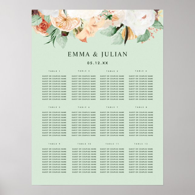 Poster Boho Sage Floral Wedding Gráfico (Frente)