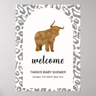 Poster Boho Sagrada Vaca Ocidental Bebê Chuveiro Boas Vin