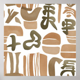 Poster Boho selva Folha Arte Botânica Simples Moderno