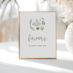 Poster Boho Sexo Favoritos de Chá de fraldas Neutro