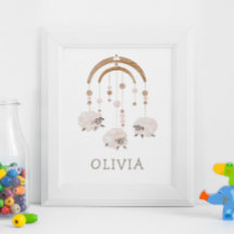 Boho Sheep Mobile | Arte neutra suave