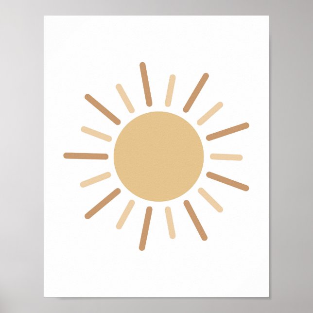 Poster Boho Simple Sun Minimalist Decor (Frente)