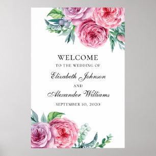 Poster Boho, sinal de boas-vindas impressão. Flores cor-d