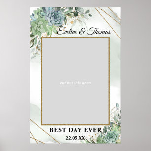 Poster Boho Succults eucalyptus gold prop