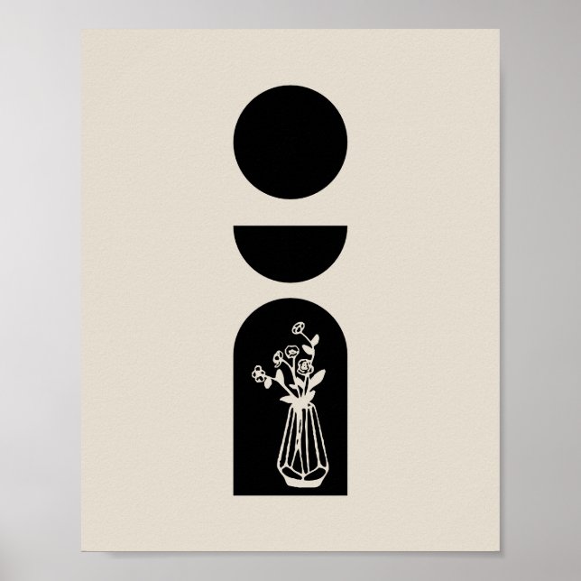 Poster Boho Sun Moon Flower Pot boho bohemian (Frente)