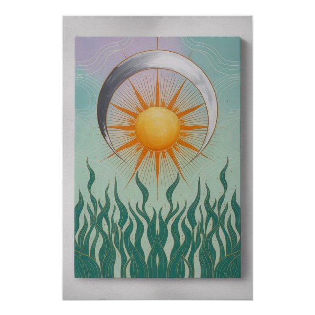 Pôster Boho Sun Moon Plant (Frente)