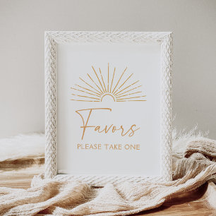 Poster Boho Sunshine Chá de fraldas Favorece Sinal