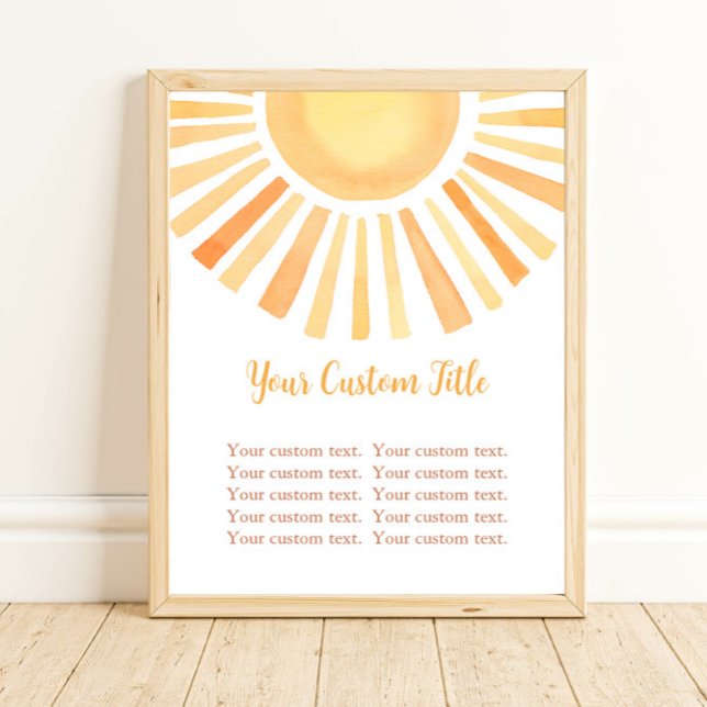 Poster Boho sunshine símbolo personalizado amarelo-sol co (Criador carregado)