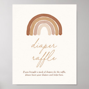 Poster Boho Terracotta Chá de fraldas Arco-Íris Fralda Ra