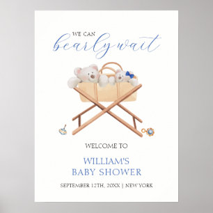 Poster Boho Urso Berço Brinquedo Menino Bebê Chamada de R