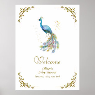 Poster Boho Vintage Elegante Bem-vindo ao Chá de Bebê Pav