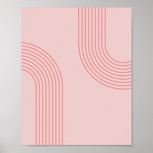 Poster Boho Vintage, rosa e arco-íris vermelho 3