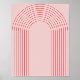 Poster Boho Vintage, rosa e arco-íris vermelho 4