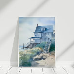 Poster Boho Watercolor Beach House Art<br><div class="desc">Boho Watercolor Beach House Art Poster</div>