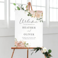 Boho Watercolor Mauve Peach Flowers Casamento