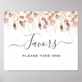 Poster Boho Watercolor Wedding Favors Sign