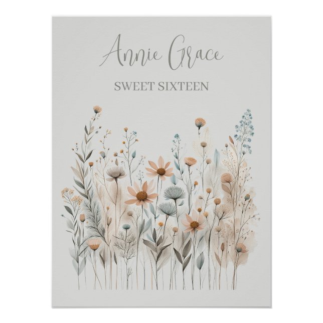 Pôster Boho Wildflower (Frente)