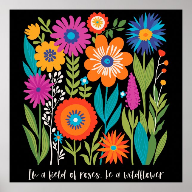 Poster Boho Wildflower Floral Nature Flower (Frente)