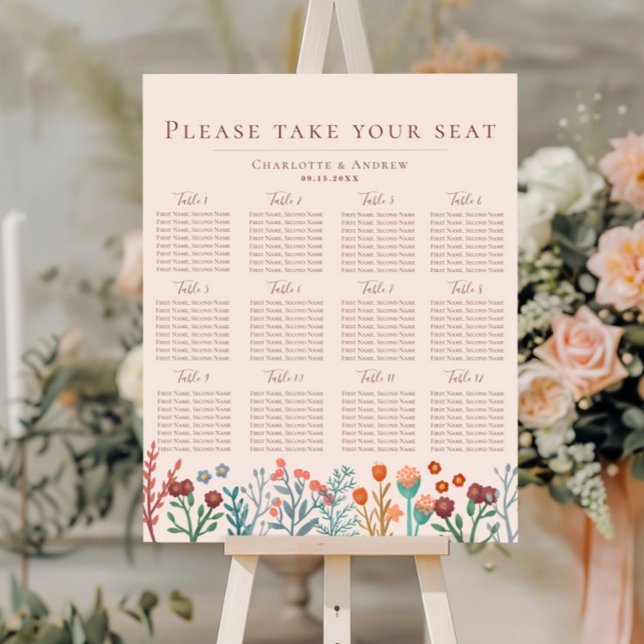 Poster Boho Wildflower Floral Wedding Gráfico (Criador carregado)