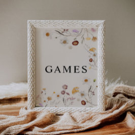 Poster Boho Wildflower Games - Sinal de Casamento
