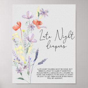 Poster Boho Wildflower \ Jogos noturnos tardios de fralda