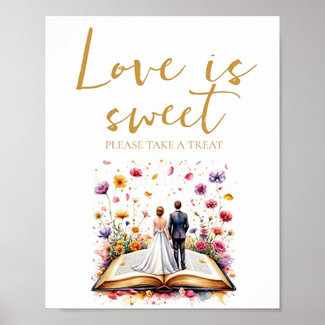 Poster Boho Wildflower Love é Sweet Take a Tret Sign (Frente)