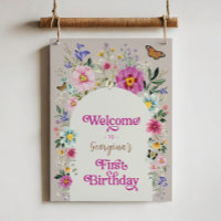 Boho Wildflower Meadow primeiro aniversario Bem-vi