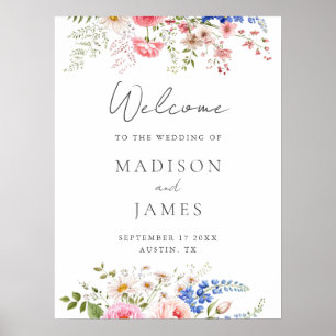 Poster Boho Wildflower Minimalist Boho Wildflower Welcome