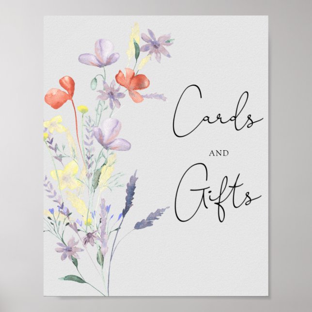 Poster Boho Wildflowers - Cartões e Presentes chá de bebê (Frente)