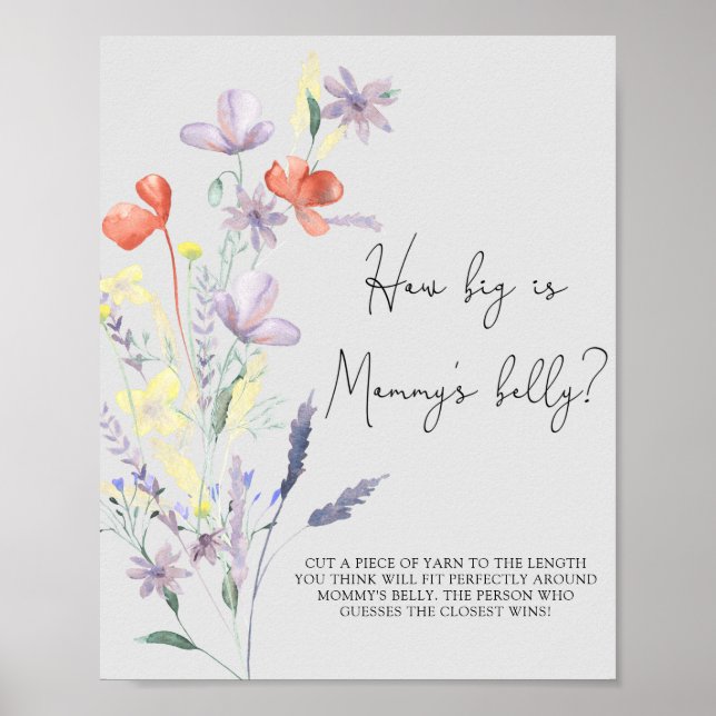 Poster Boho Wildflowers - Quão grande está a barriga da m (Frente)