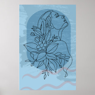 Poster Boho Woman Drake Line Modern Wall Art