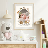 Boho Woodland Animal Baby Stats Fotografia Arte Nu