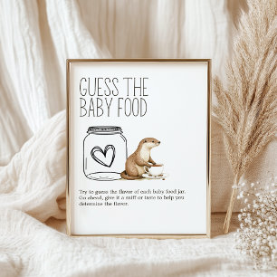 Poster Boho Woodland Animal Chá Adivinha Comida