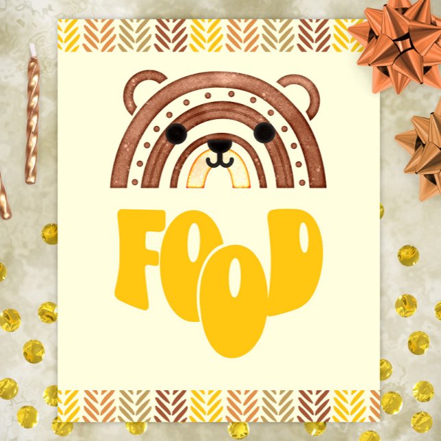 Poster Boho Woodland Bear, estação de Comida 8x10 (Criador carregado)