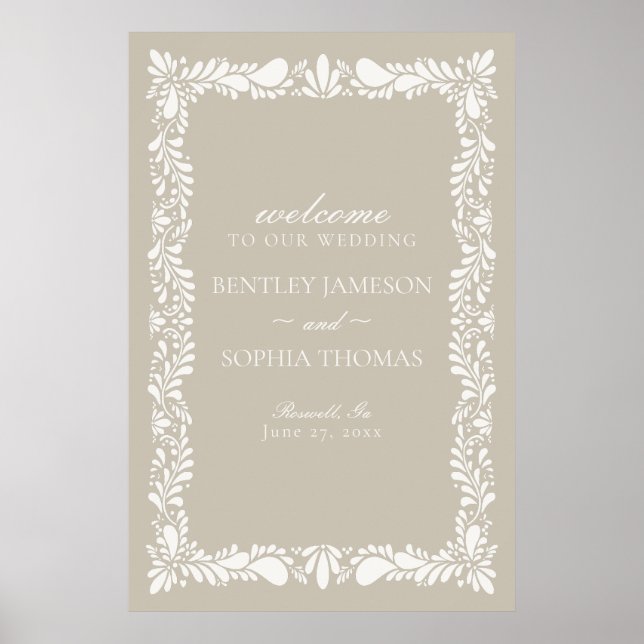 Poster Boige Talavera Azulejo Espanhol Fiesta Wedding Bem (Frente)