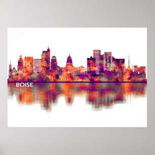 Poster Boise Idaho Skyline