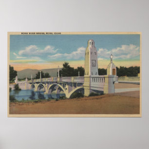 Pôster Boise, identificação - vista da ponte do rio de