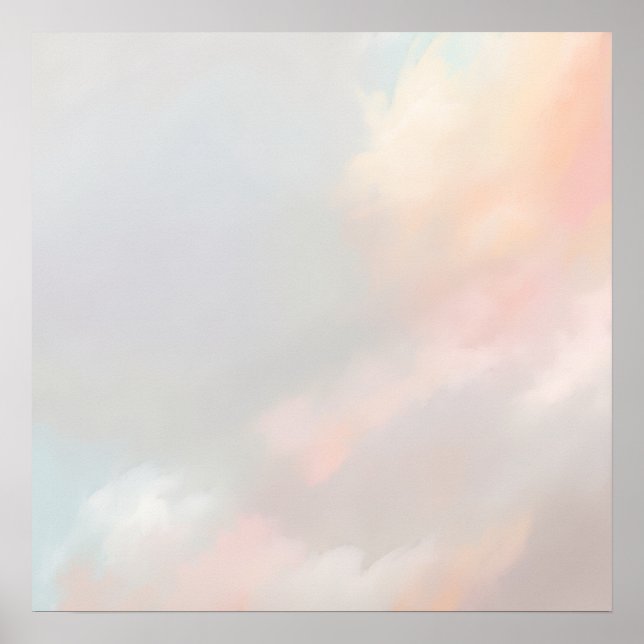 Poster Bokeh Pastel Sonhador | Abstrato Arco-íris  (Frente)