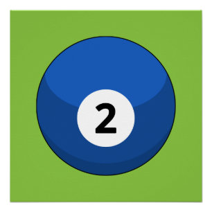 Pôster Bola Azul Billiard Número Dois