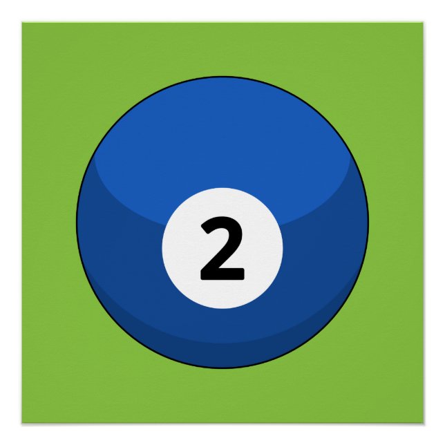 Pôster Bola Azul Billiard Número Dois (Frente)