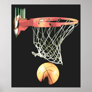 Pôster Bola de Basquete e Rede