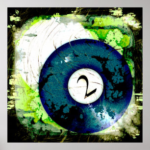 PÔSTER BOLA DE BILHAR NÚMERO 2