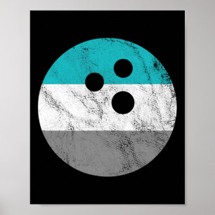 Poster Bola de Boliche Distressed Vintage Retro para Home