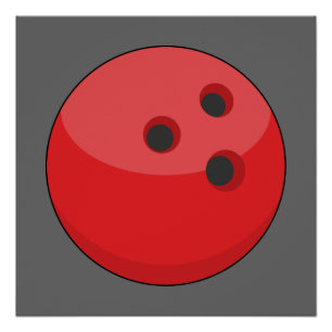 Pôster Bola de boliche vermelha