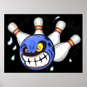 Poster Bola de boliche Zangada, Esporte Engraçado