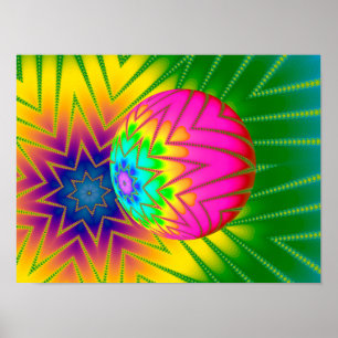Poster Bola de Brilho Fractal