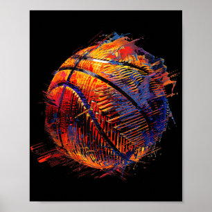 Poster Bola de Desenho de Cabelo de Basquete P