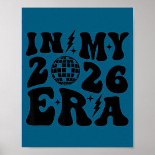 Poster Bola de Discoteca Retro da Tendência do Ano Novo 2